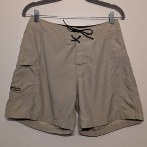 Patagonia Women's Board Shorts Size 9 Medium Tan Lace-Up Y2K Surf Style Soft